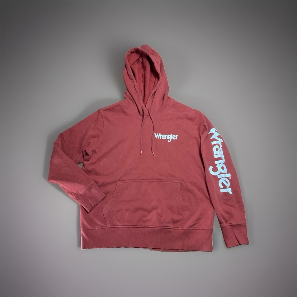 Wrangler Retro Pullover Hoodie - Size L - Rust/ Burnt Orange